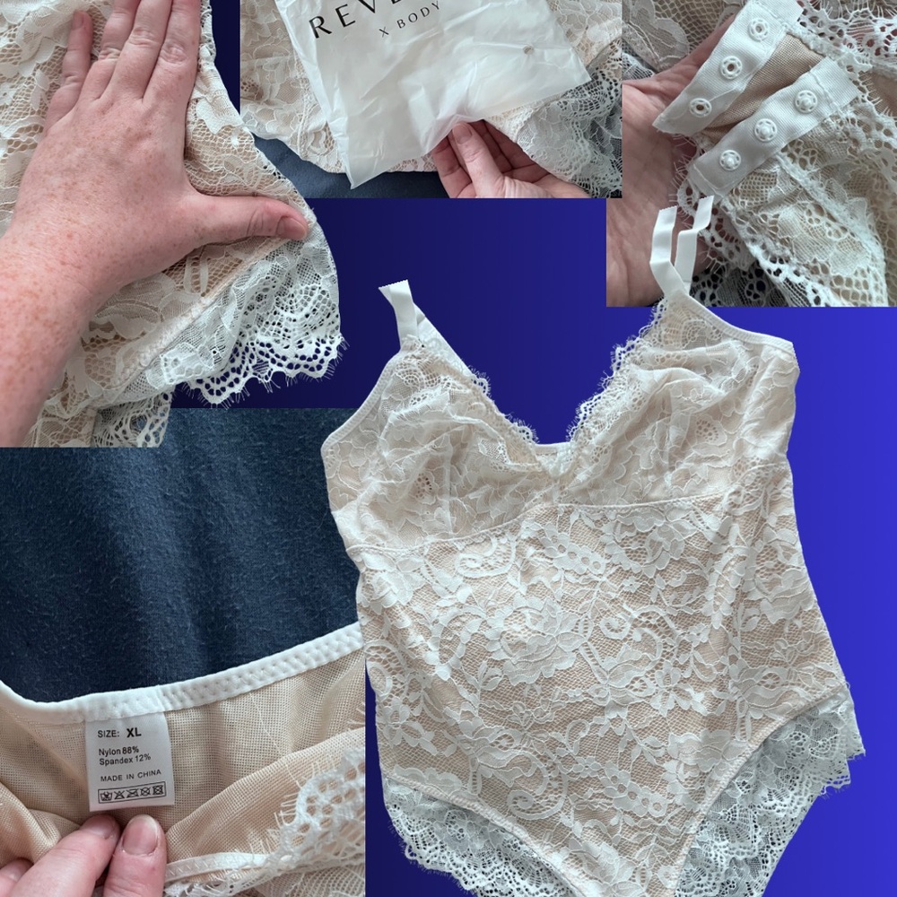 Elegant Cream Lace Bodysuit